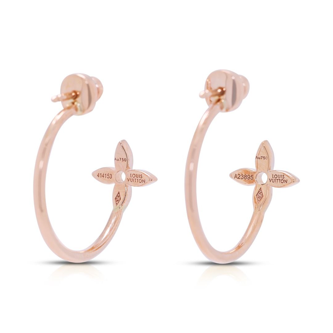 Chic 0.06ct Diamond Louis Vuitton Dylle Blossom Hope Earrings in 18K Rose Gold (Full Set)