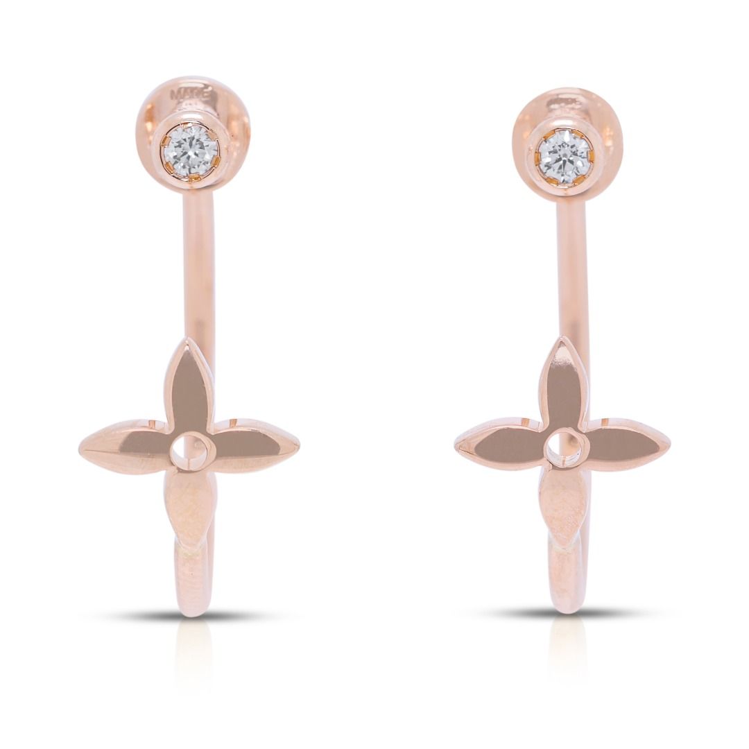 Chic 0.06ct Diamond Louis Vuitton Dylle Blossom Hope Earrings in 18K Rose Gold (Full Set)