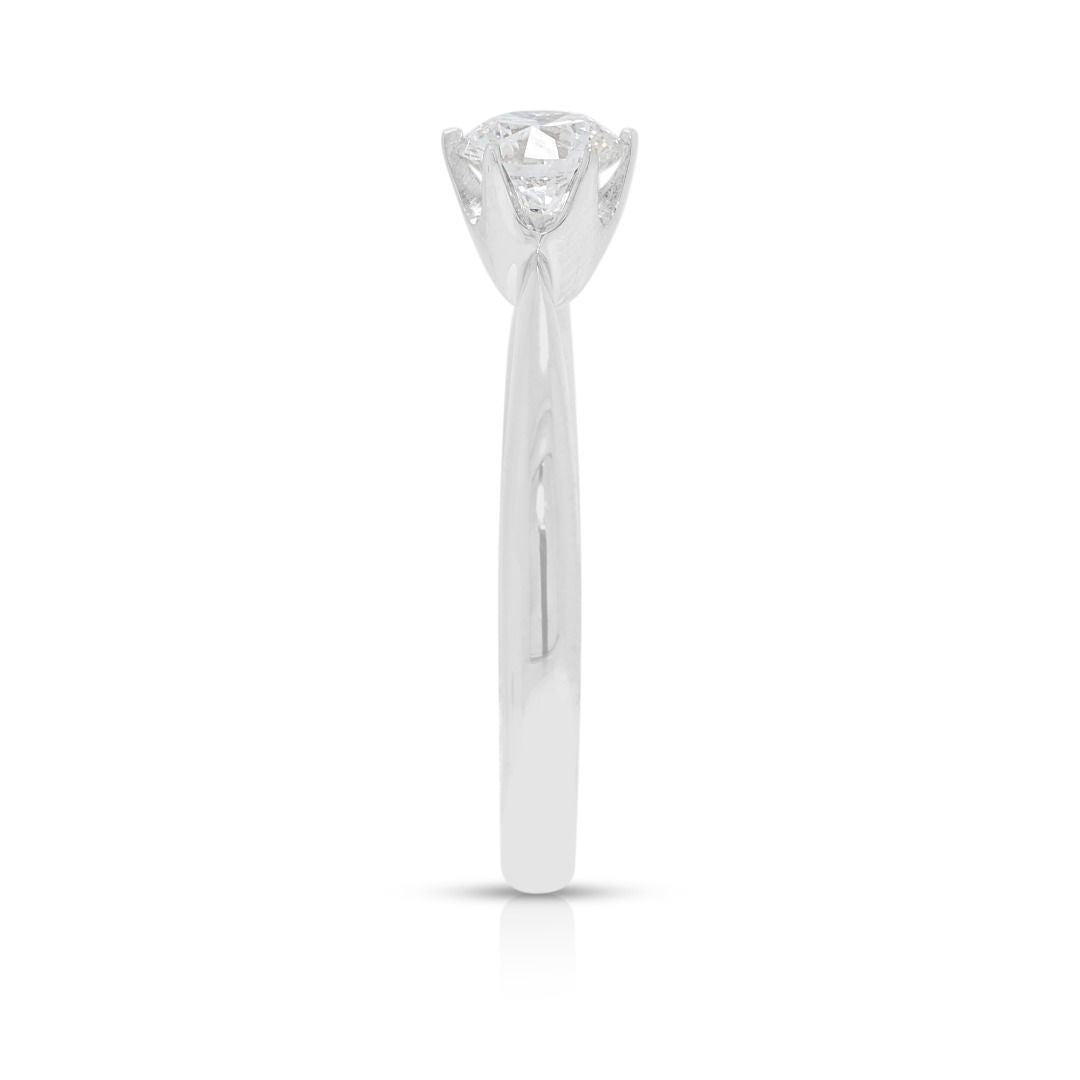 Chic 0.35ct Gold Heart Celestial Diamond Solitaire Ring in 18K White Gold