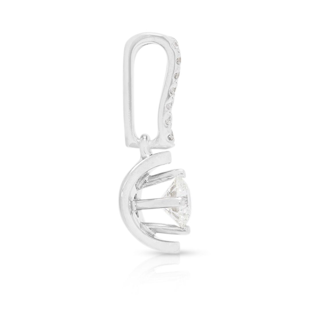 Chic 0.36ct SK Jewelry Allove Diamond Pendant in 18K White Gold - GIA Certified