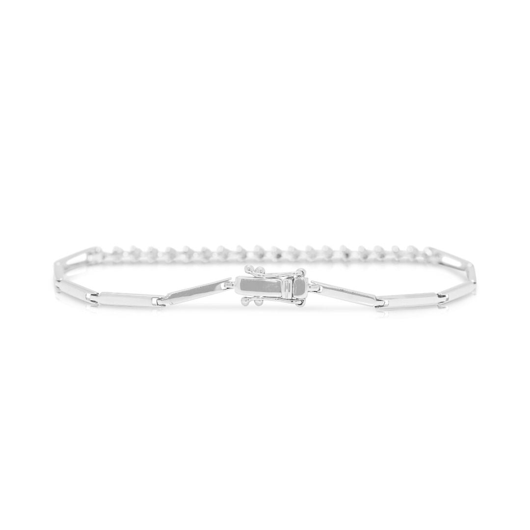 Chic 0.40ct Natural Diamond Infinity Link Bracelet in 18k White Gold