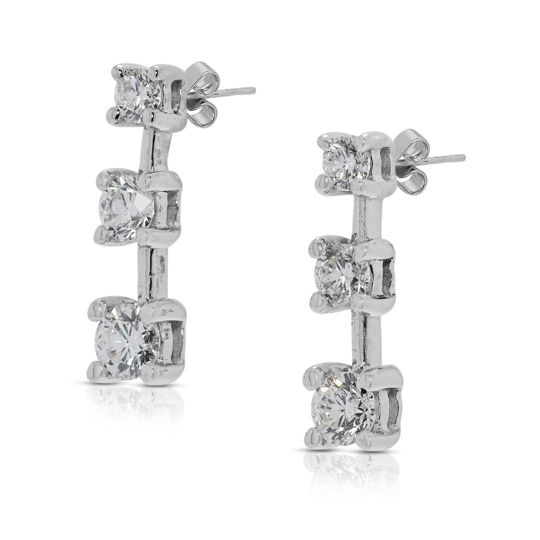 Chic 0.48ct Natural Diamonds Earrings in 18K White Gold
