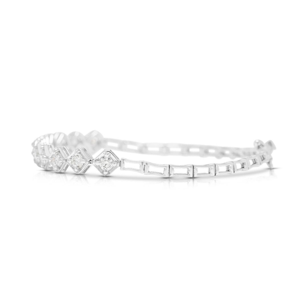 Elegantes Tennisarmband mit 0,60 Karat natürlichen runden Brillanten aus 18K Weißgold