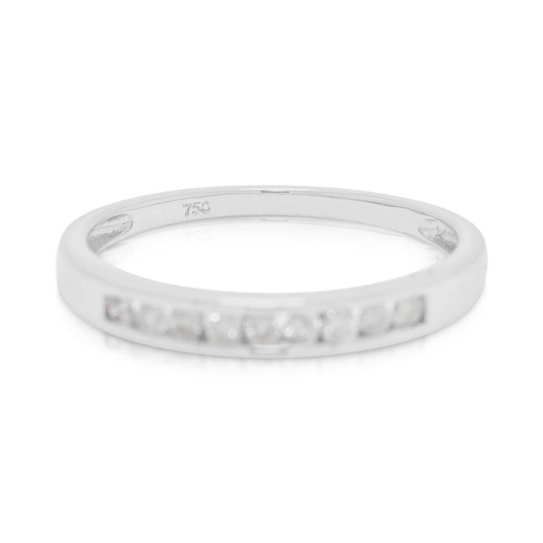 Classic 0.09ct Natural Diamond Channel-Set Ring in 18K White Gold