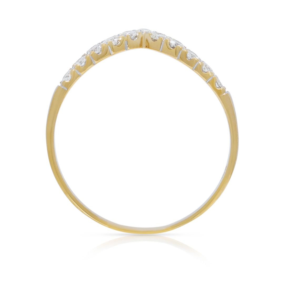 Classic 0.22ct Chevron Diamond Band in 20K Yellow Gold