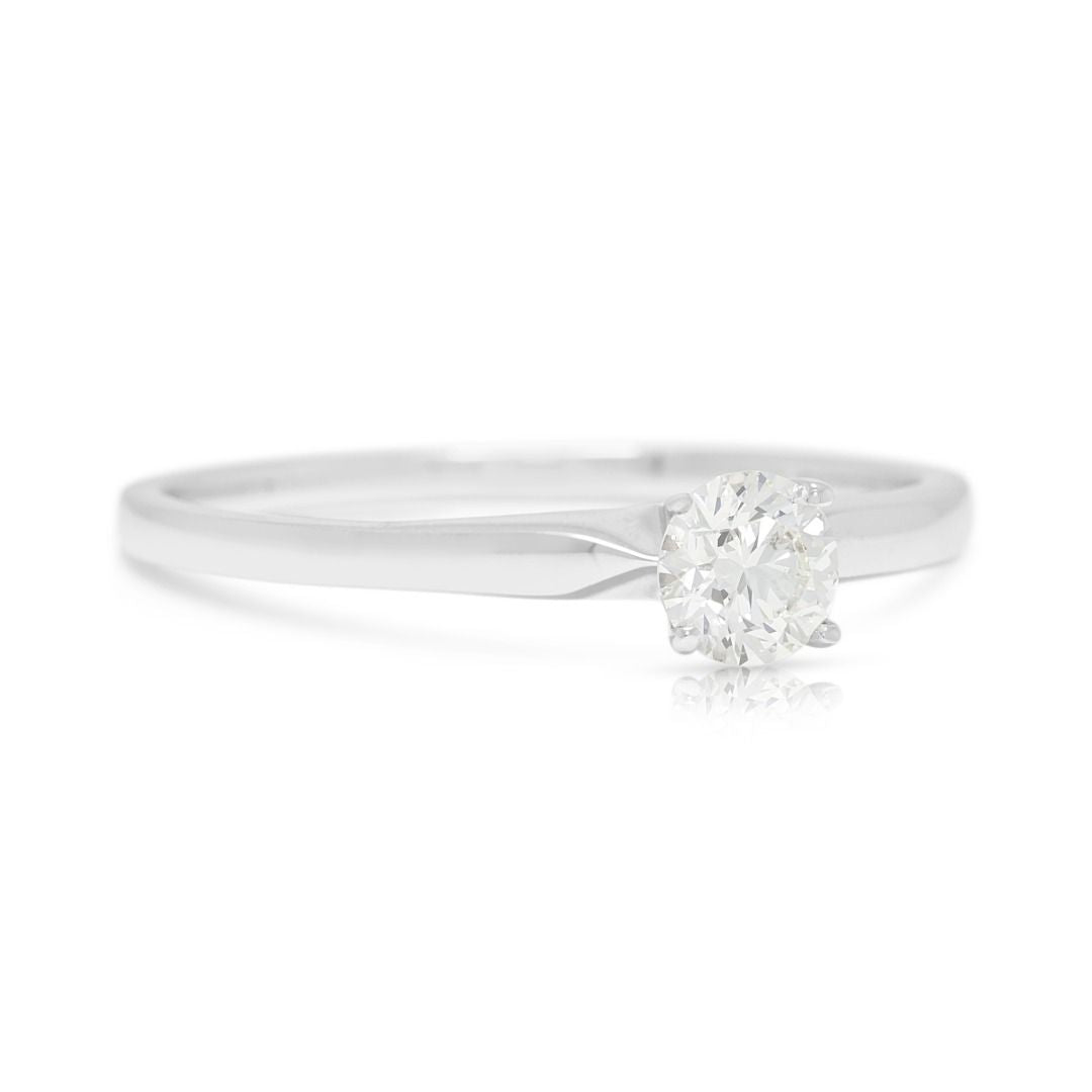 Classic 0.35ct Solitaire Diamond Ring in 18K White Gold - GIA Certified