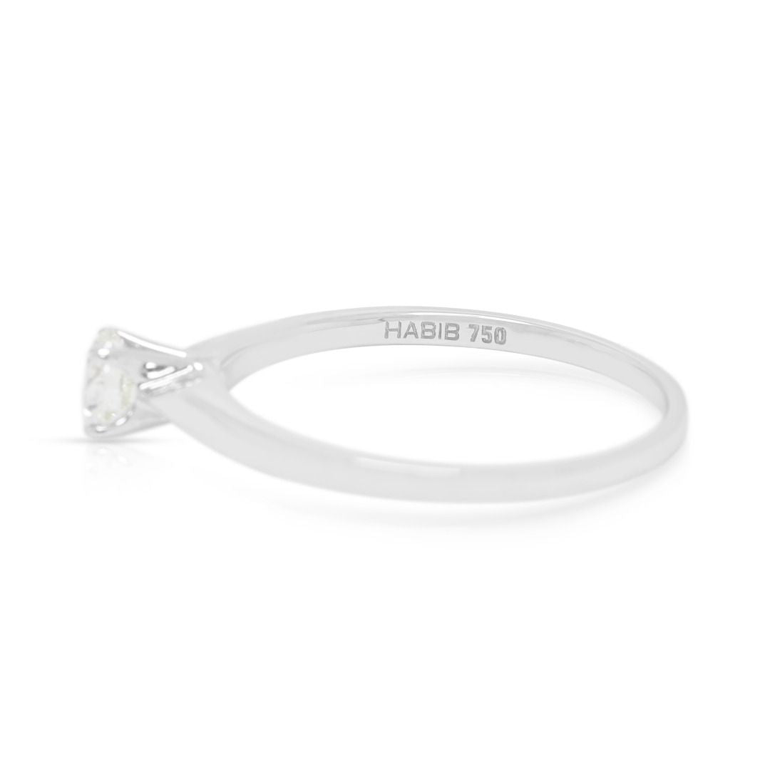 Classic 0.35ct Solitaire Diamond Ring in 18K White Gold - GIA Certified