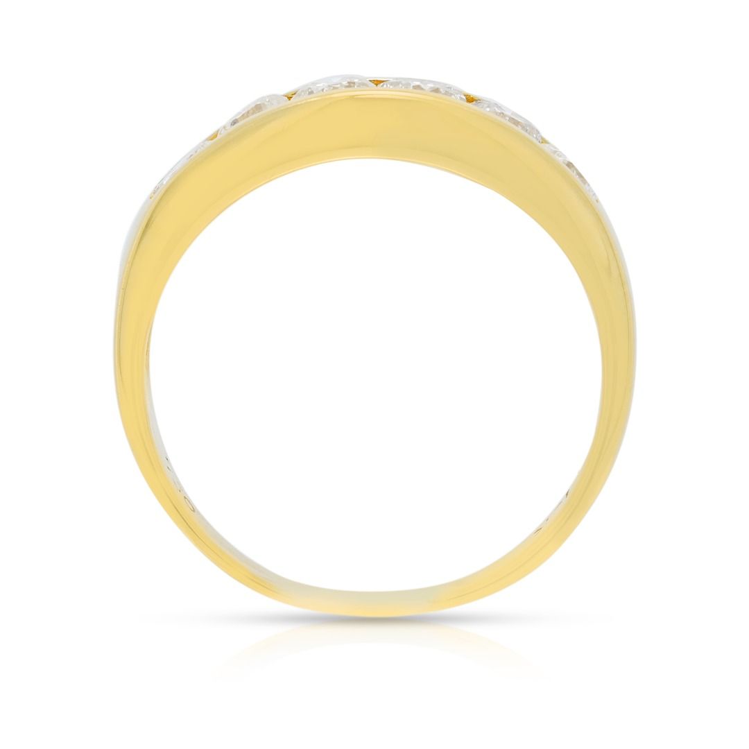 Classic 0.52ct Natural Diamond Round Brilliant Channel Band in 18K Yellow Gold