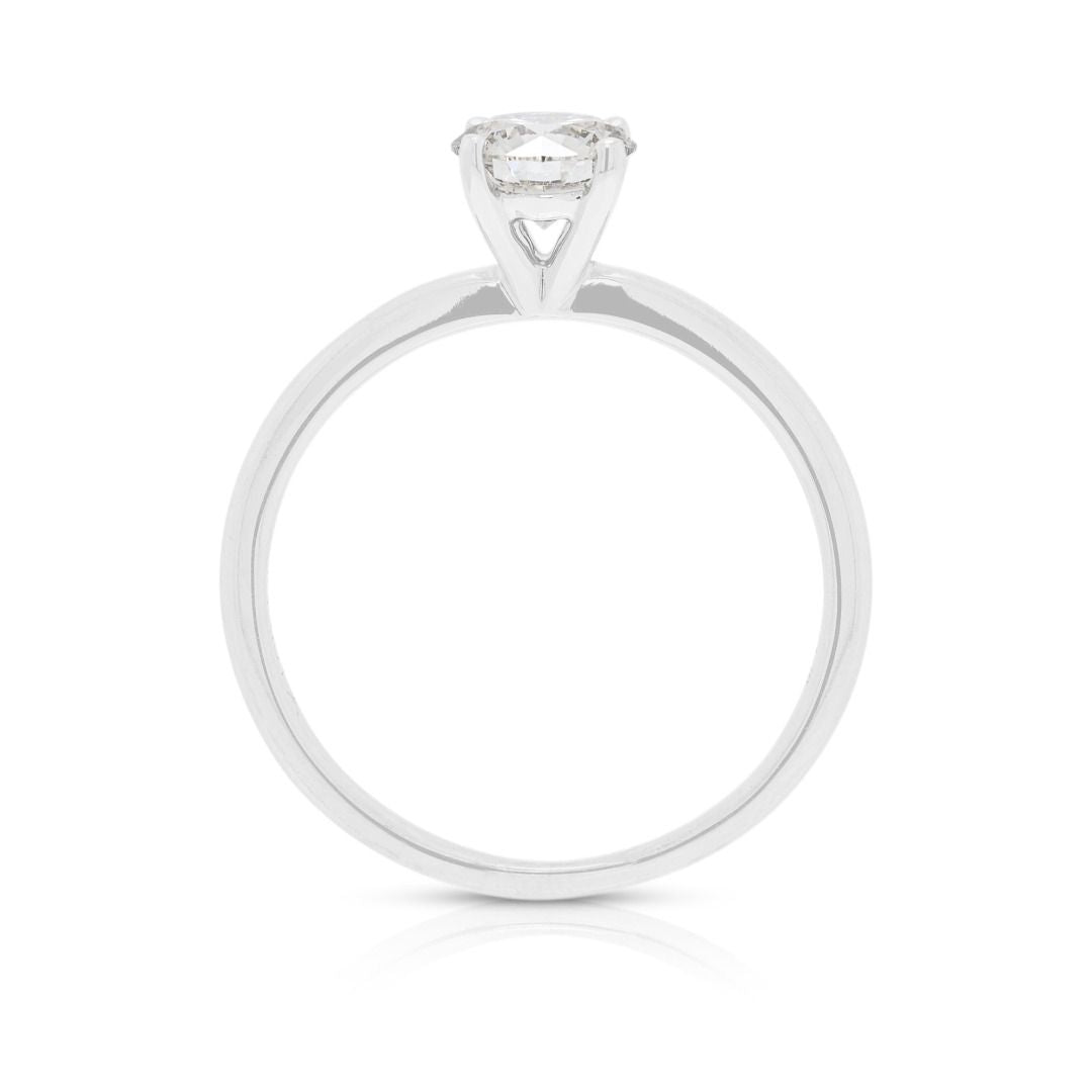 Classic 0.71ct Round Brilliant Lab Grown Diamond Solitaire Ring in 14K White Gold - IGI Certified
