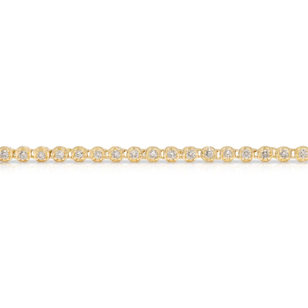 Klassisches 0,90 Karat rundes Diamant Tennisarmband in 18 Karat Gelbgold