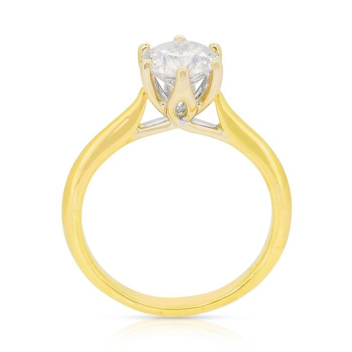 Classic 1.01ct Diamond Solitaire Ring in 18k White & Yellow Gold - IGI Certified