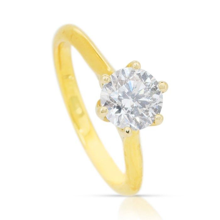Classic 1.01ct Diamond Solitaire Ring in 18k White & Yellow Gold - IGI Certified