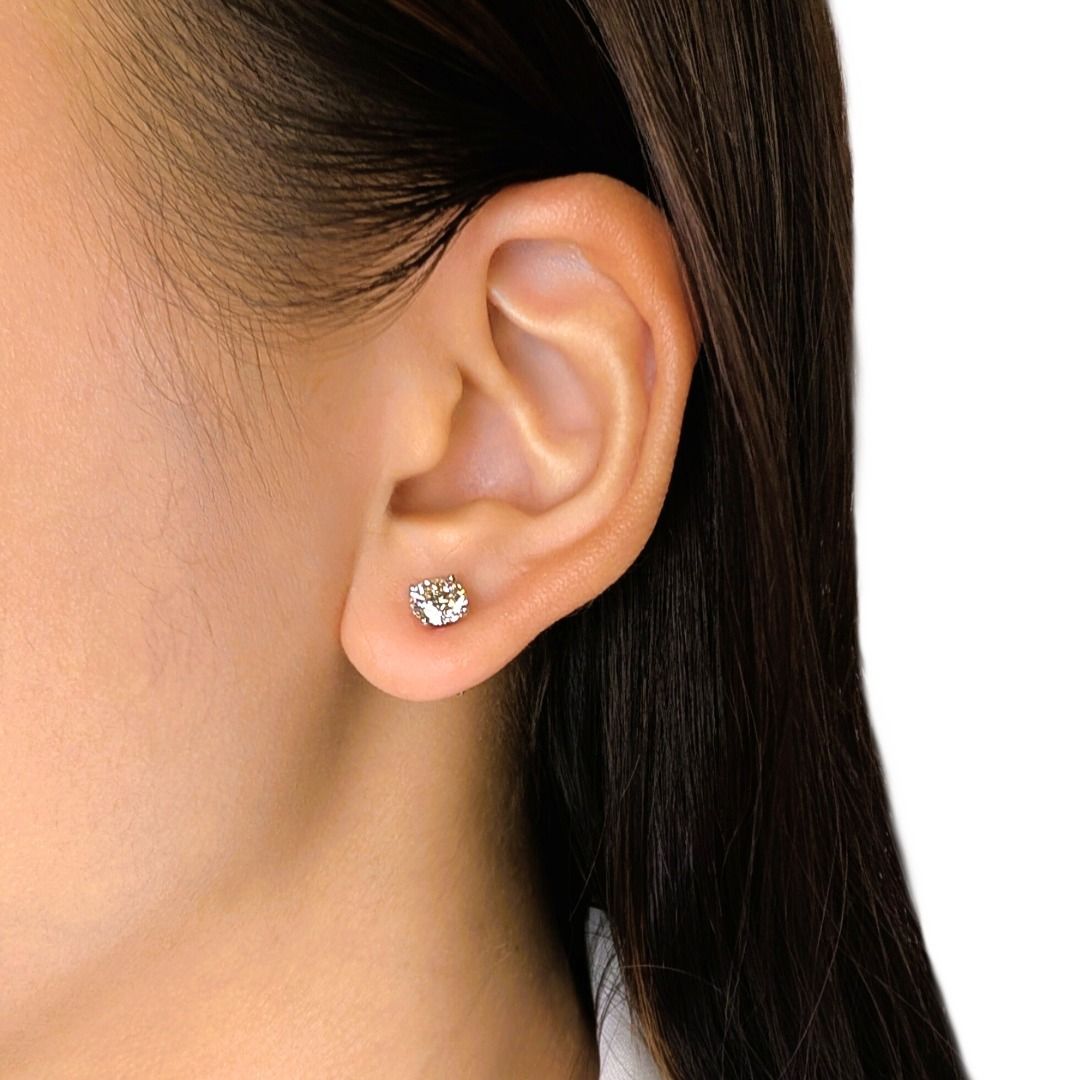 Classic 1.55ct Natural Diamond Stud Earrings in 18K White Gold