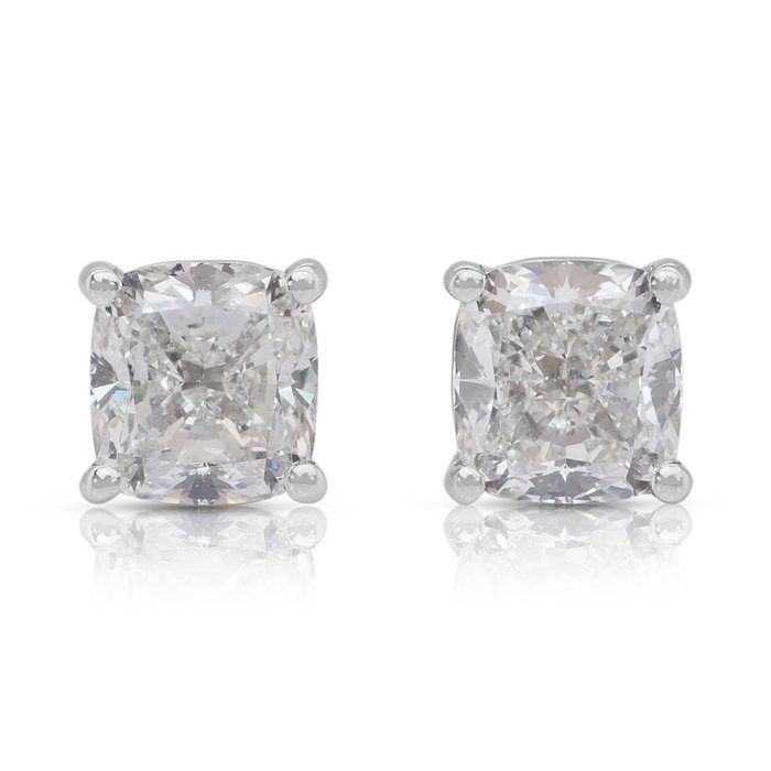 Classic 1.80ct Diamonds Stud Earrings in 18k White Gold - GIA Certified