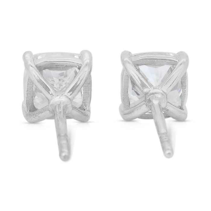 Classic 2.02ct Diamonds Stud Earrings in 18k White Gold - IGI Certified