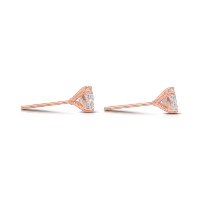 Classic 2.05ct Diamonds Stud Earrings in 18k Rose Gold - IGI Certified