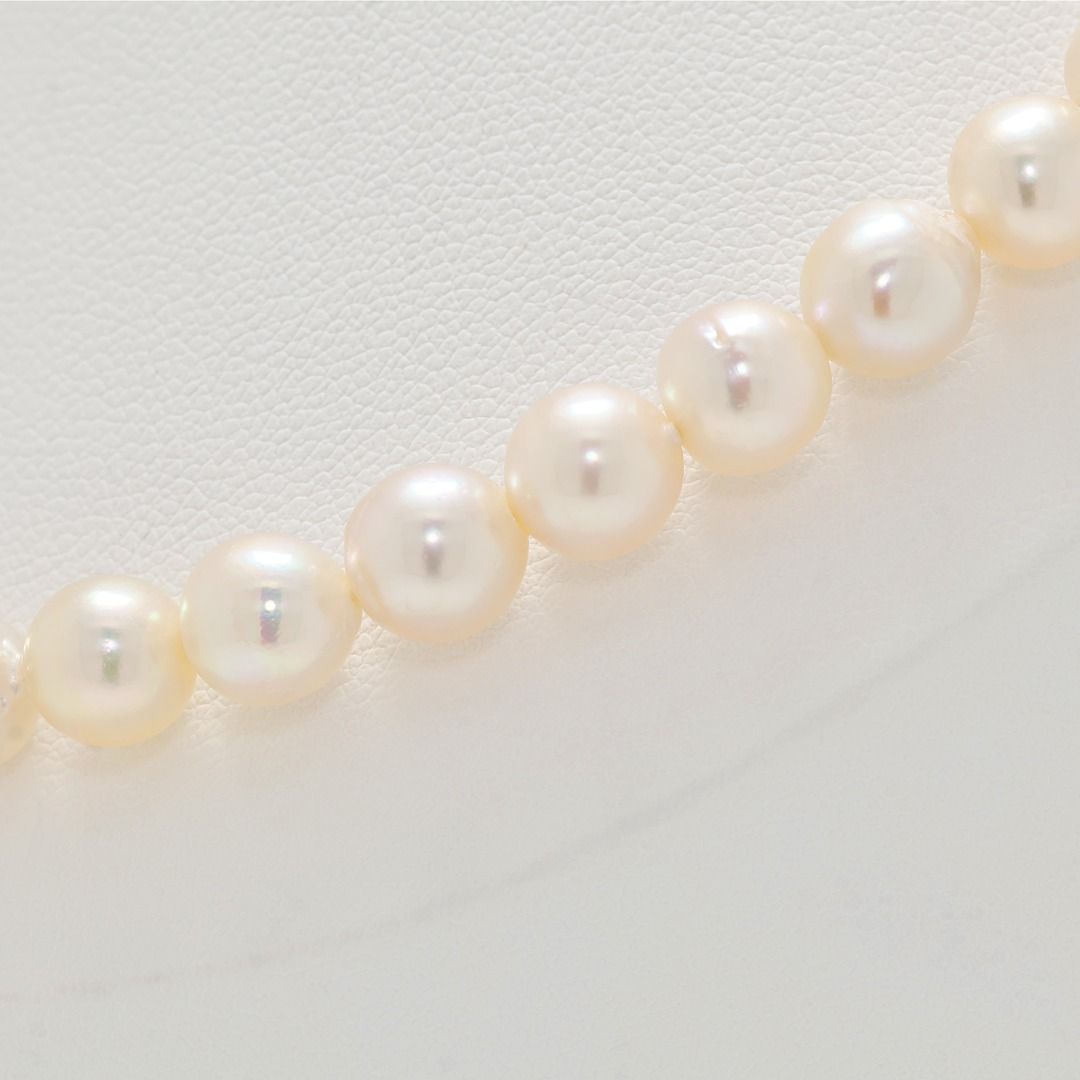 Classic 7.5mm Freshwater Pearl Necklace in 18K Yellow Gold