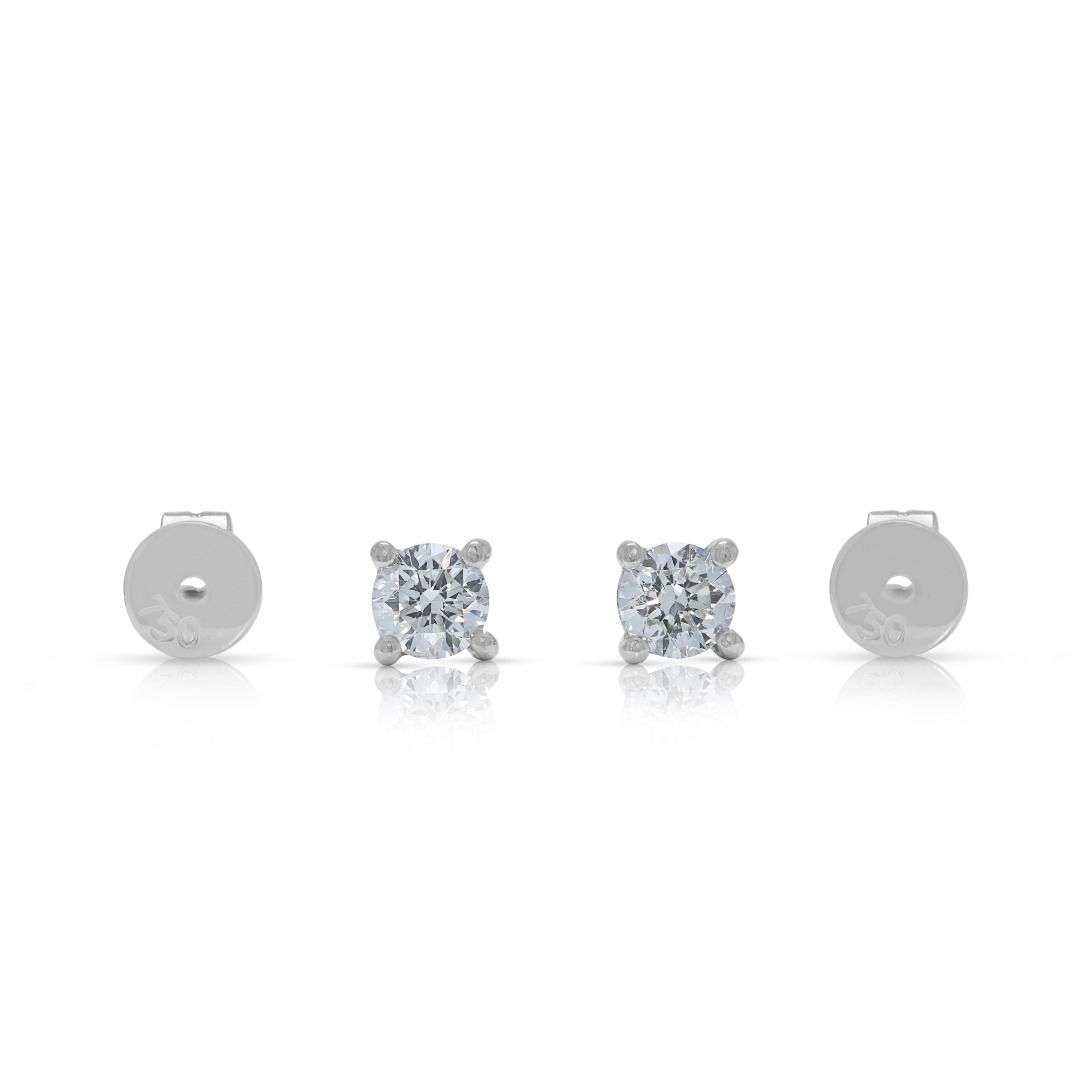 Clean 0.40ct Diamond Studs in 18K White Gold