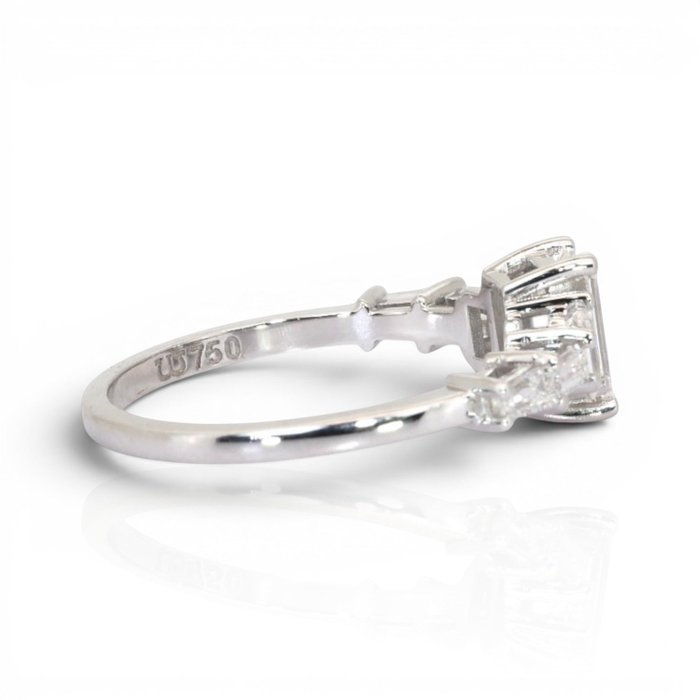 1.56 Carats GIA And IGI Certified Natural Diamond 18K White Gold Ring
