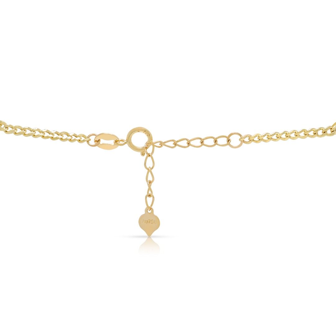 Zierliches Armband aus 18 Karat Gelbgold mit 0,2 Karat rosafarbenem Saphir und 0,050 Karat Diamant-Halo (Neu)