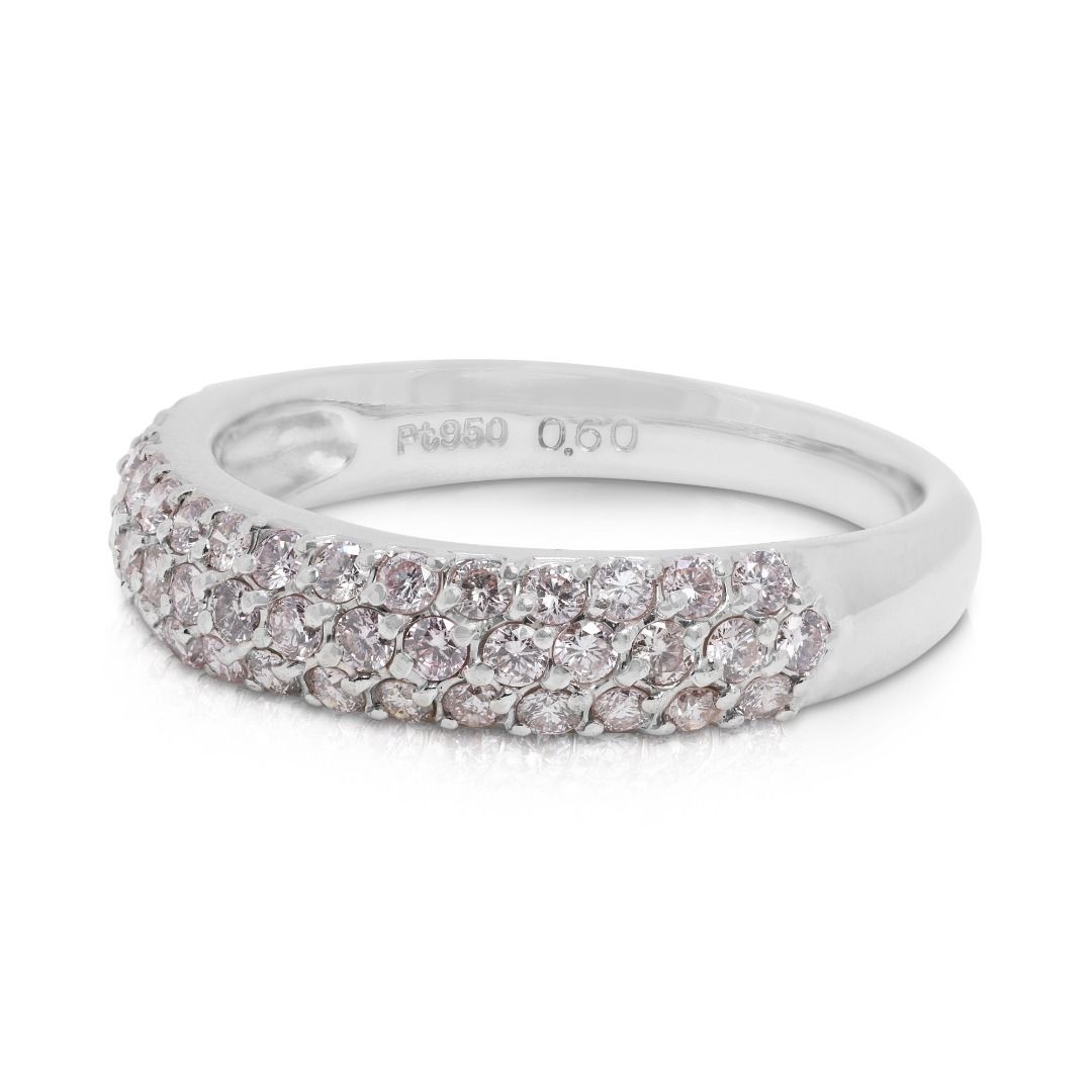 Dazzling 0.60ct Round Brilliant Natural Diamond Platinum Ring