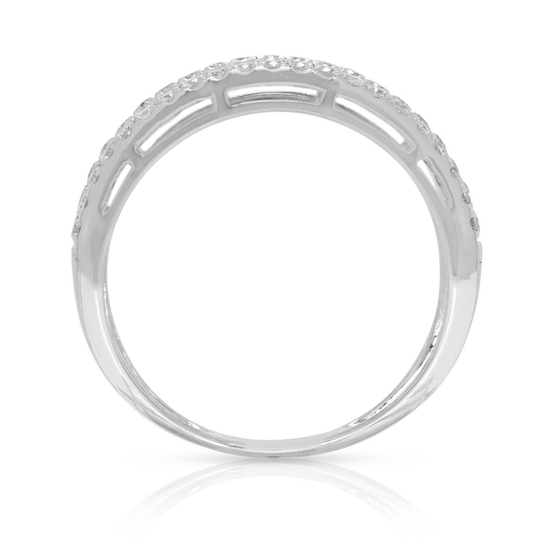 Dazzling 0.84ct Natural Diamond Multi-Row Band in 18K White Gold