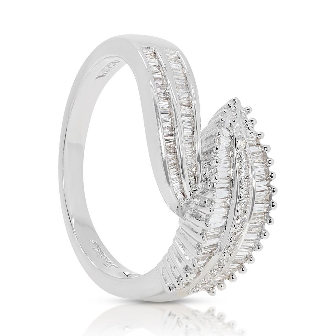 Dazzling 0.92ct Natural Diamond Cluster Ring in 18K White Gold