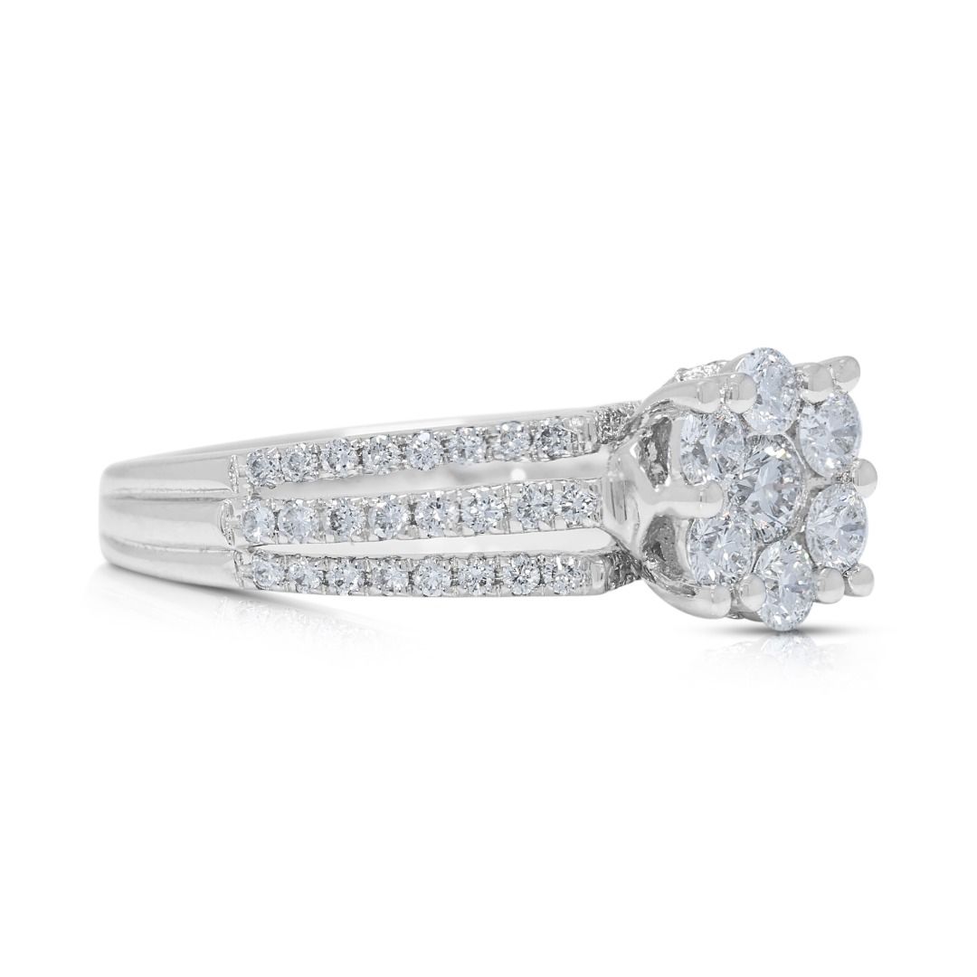 Dazzling 1.06ct Good Heart Celestial Diamond Ring in 18K White Gold