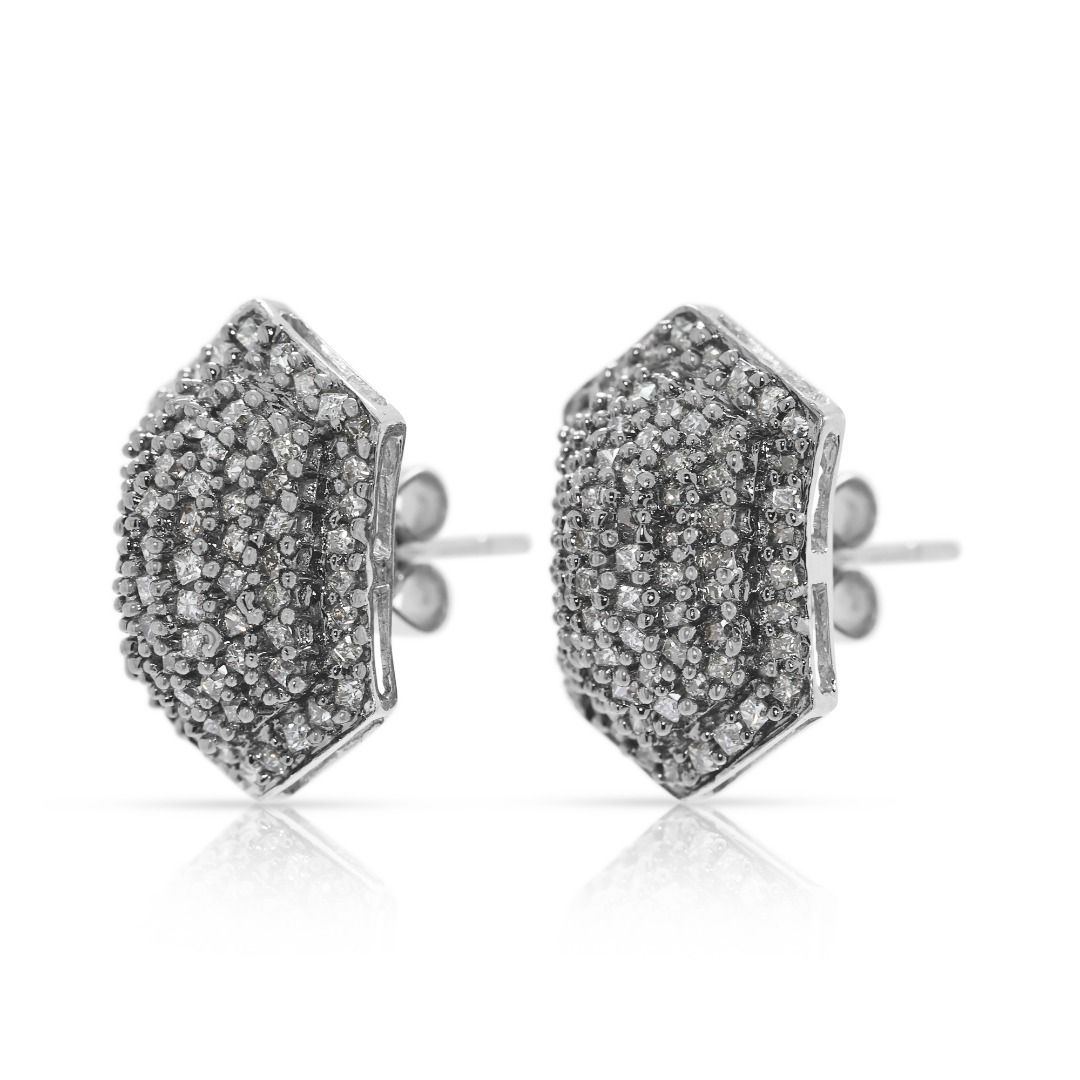 Dazzling 1.22ct Princess-Cut Diamond Earrings in 18K White Gold