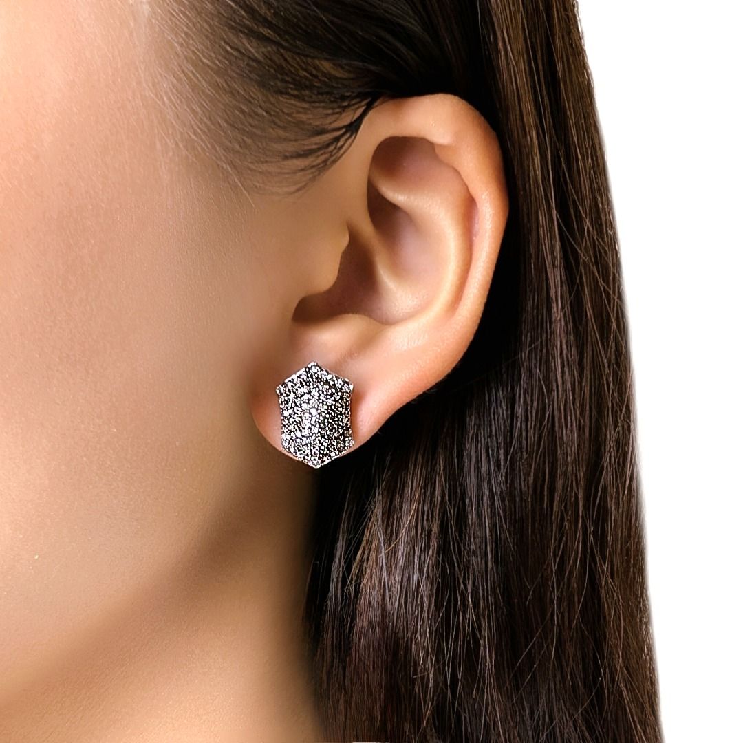 Dazzling 1.22ct Princess-Cut Diamond Earrings in 18K White Gold