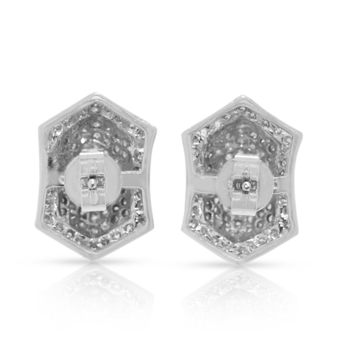 Dazzling 1.22ct Princess-Cut Diamond Earrings in 18K White Gold