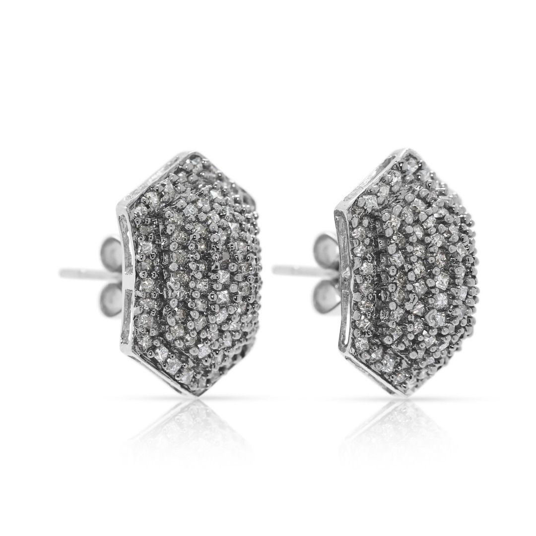 Dazzling 1.22ct Princess-Cut Diamond Earrings in 18K White Gold