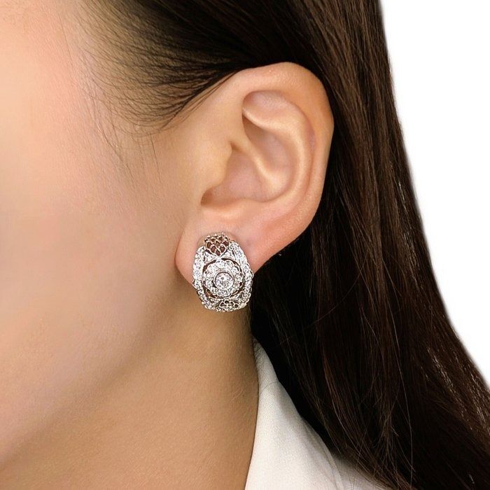 Dazzling 1.25ct Diamonds Earrings in 18k White Gold - IGI Certified