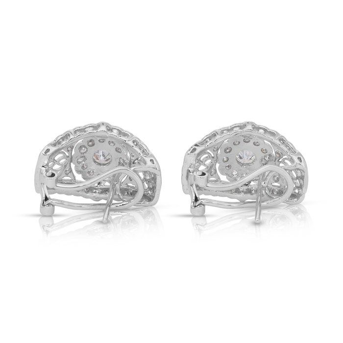 Dazzling 1.25ct Diamonds Earrings in 18k White Gold - IGI Certified