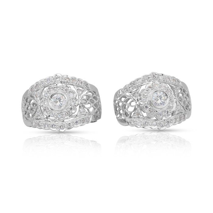 Dazzling 1.25ct Diamonds Earrings in 18k White Gold - IGI Certified