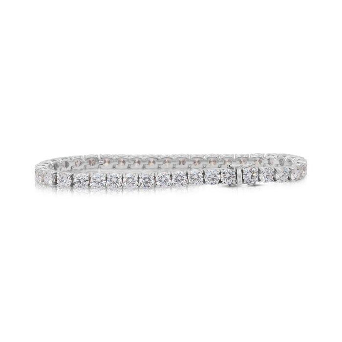 Dazzling 12.80ct Diamonds Tennis Bracelet in 18k White Gold - IGI Certified