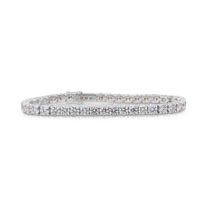 Dazzling 12.80ct Diamonds Tennis Bracelet in 18k White Gold - IGI Certified