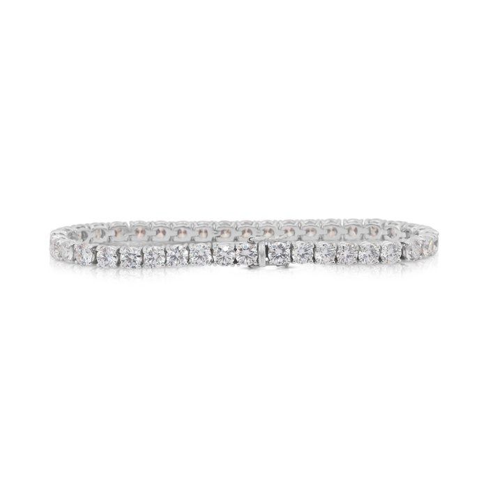 Dazzling 12.80ct Diamonds Tennis Bracelet in 18k White Gold - IGI Certified