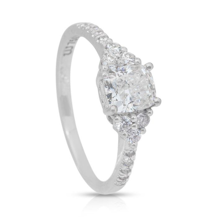 Dazzling 1.30ct Diamonds Pave Ring in 18k White Gold - IGI Certified