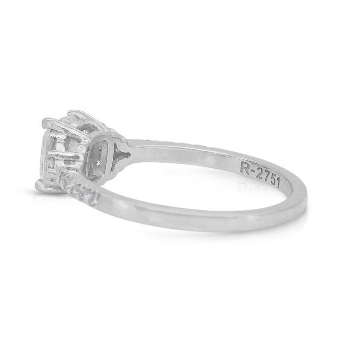 Dazzling 1.30ct Diamonds Pave Ring in 18k White Gold - IGI Certified