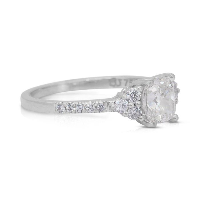 Dazzling 1.30ct Diamonds Pave Ring in 18k White Gold - IGI Certified