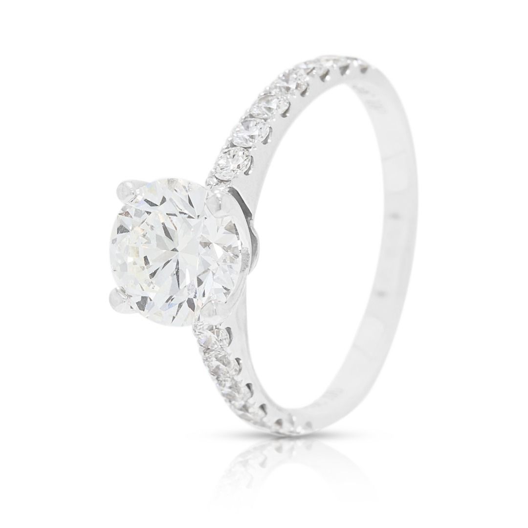 Dazzling 1.35ct Diamond Pave Ring in 18K White Gold - GIA Certified
