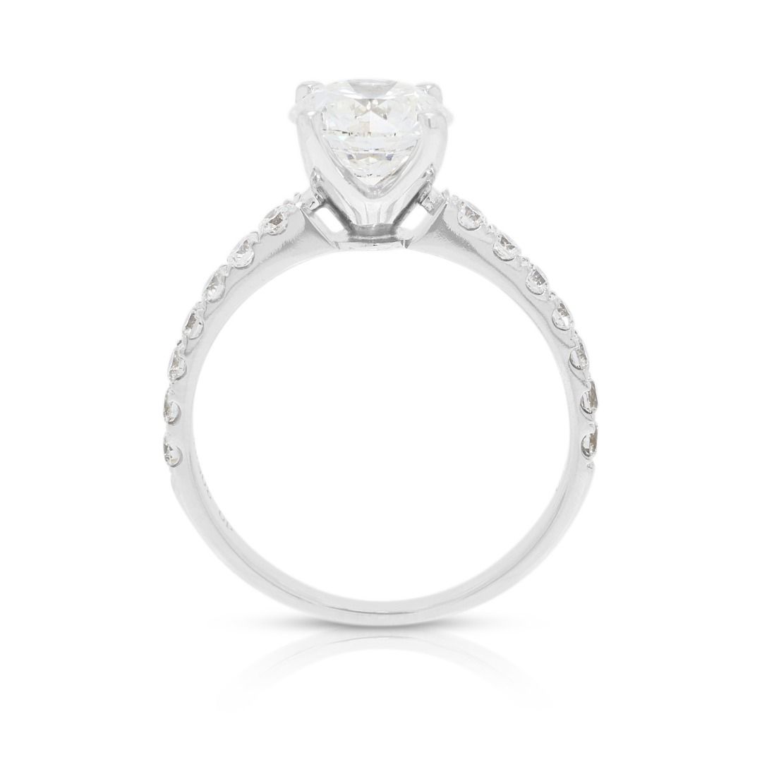 Dazzling 1.35ct Diamond Pave Ring in 18K White Gold - GIA Certified