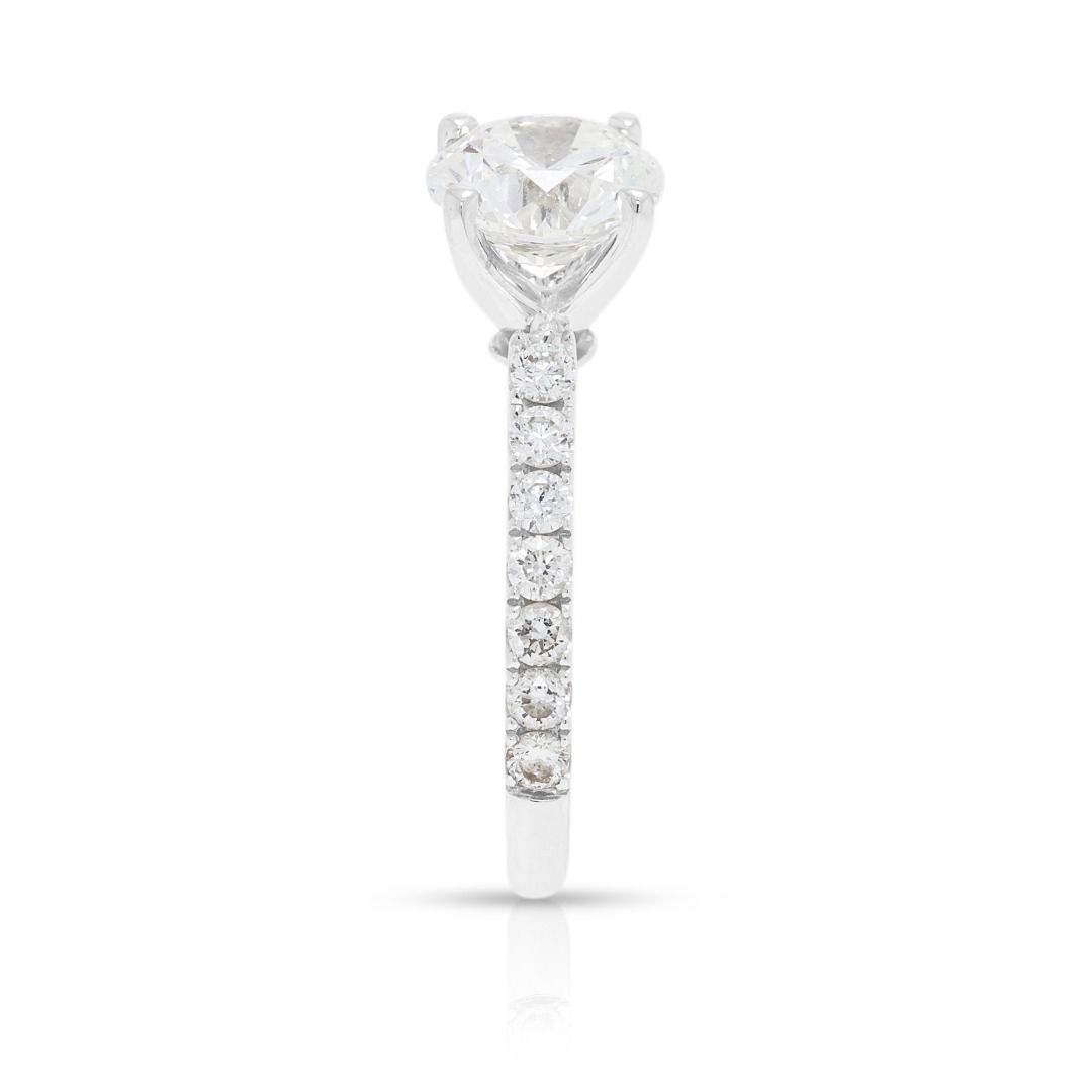 Dazzling 1.35ct Diamond Pave Ring in 18K White Gold - GIA Certified