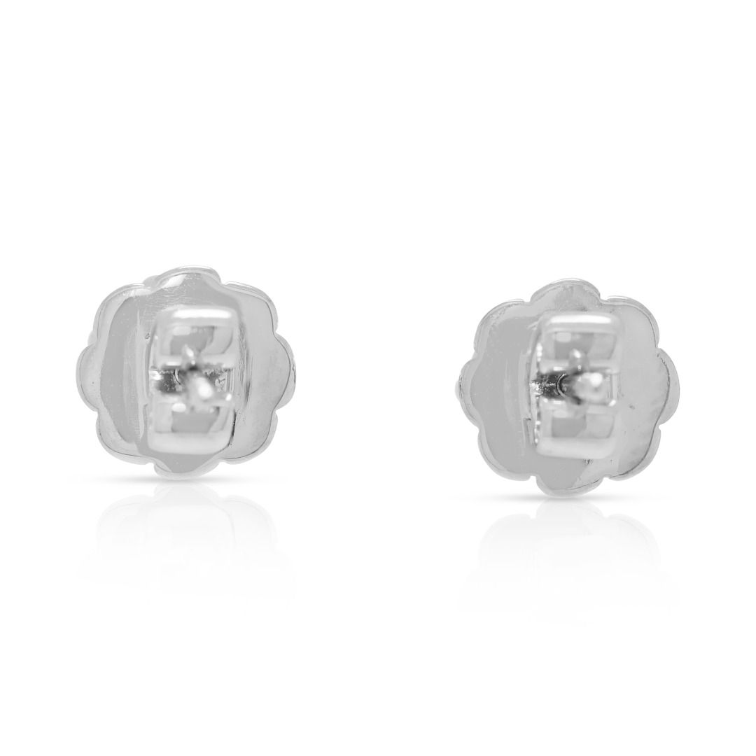 Dazzling 1.40ct Natural Diamond 18K White Gold Stud Earrings (Unworn)