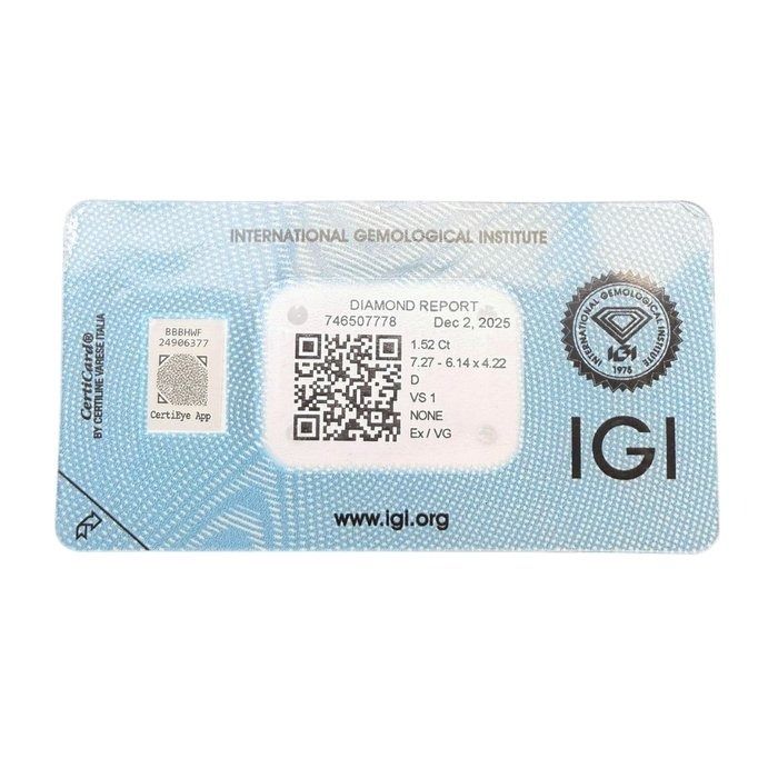 Dazzling 1.52ct Natural Cushion-Shaped Diamond - IGI Certified