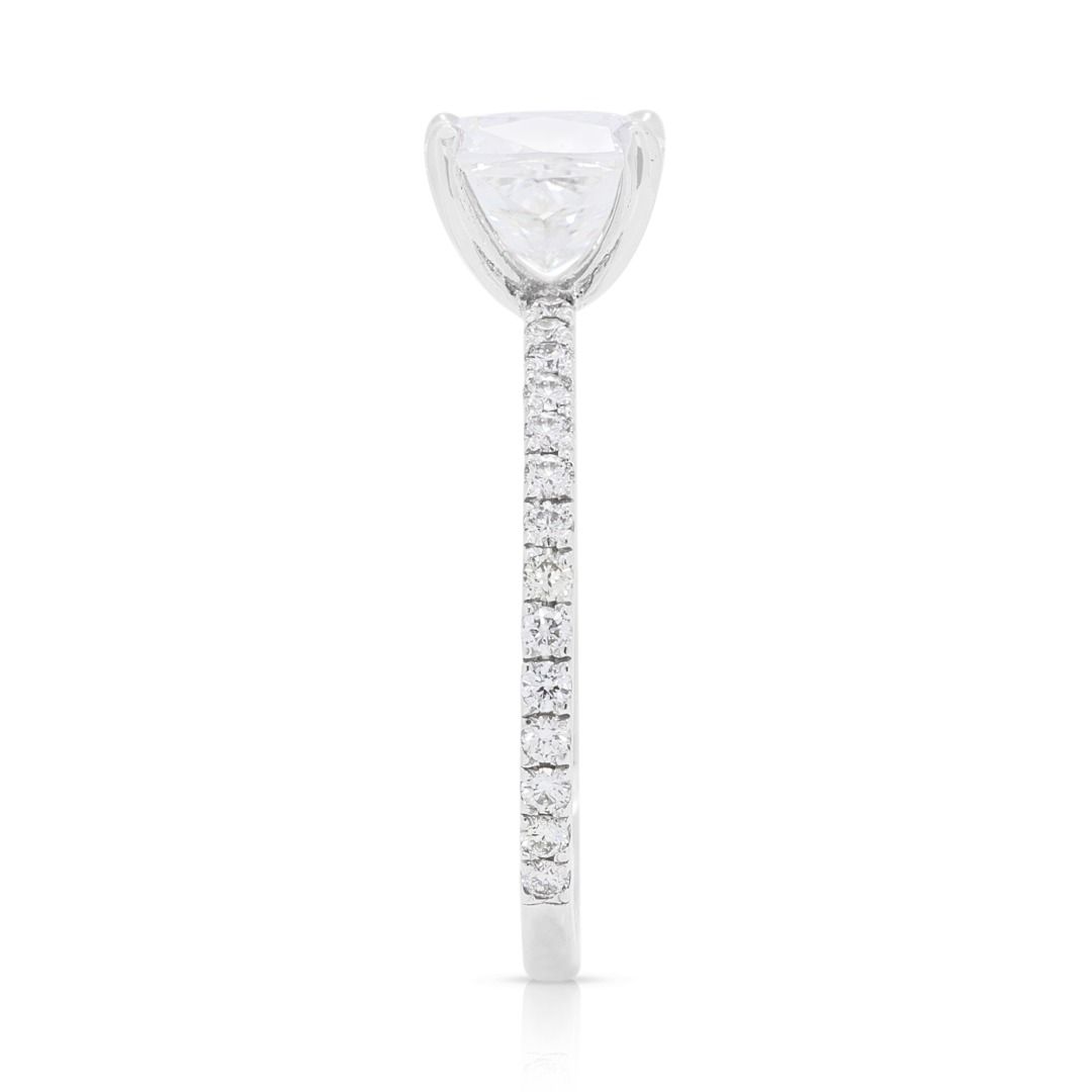 Dazzling 18K White Gold Pave Ring with 1.78ct Natural Diamonds - GIA Certificate