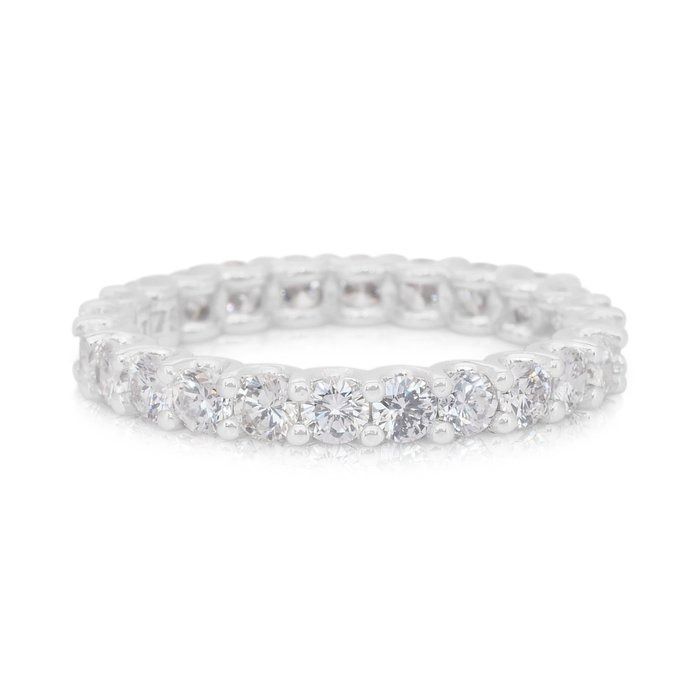 Dazzling 2.83ct Diamonds Eternity Ring in 14k White Gold - IGI Certified