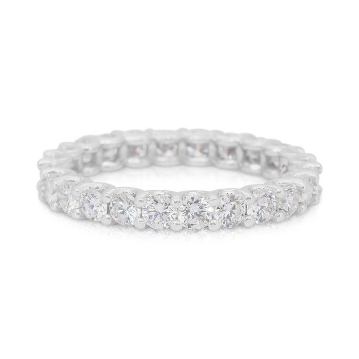 Dazzling 2.83ct Diamonds Eternity Ring in 14k White Gold - IGI Certified