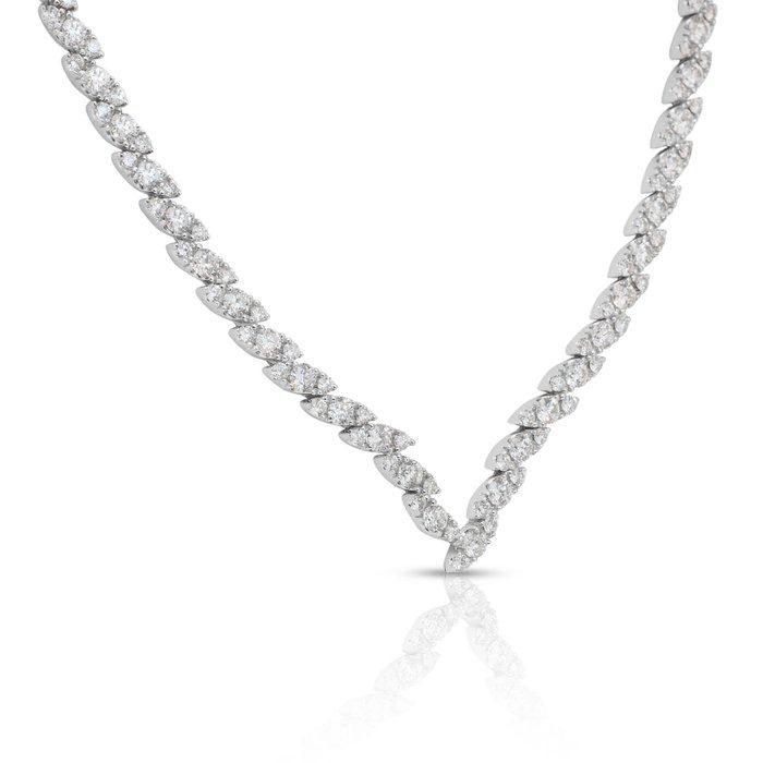 Dazzling 3.38ct Diamonds Necklace in 18k White Gold - IGI Certified
